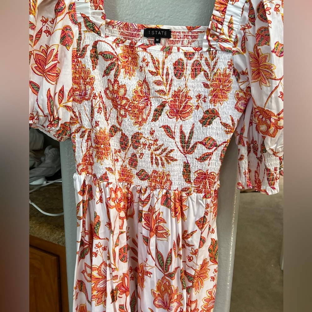 1 state floral midi dress